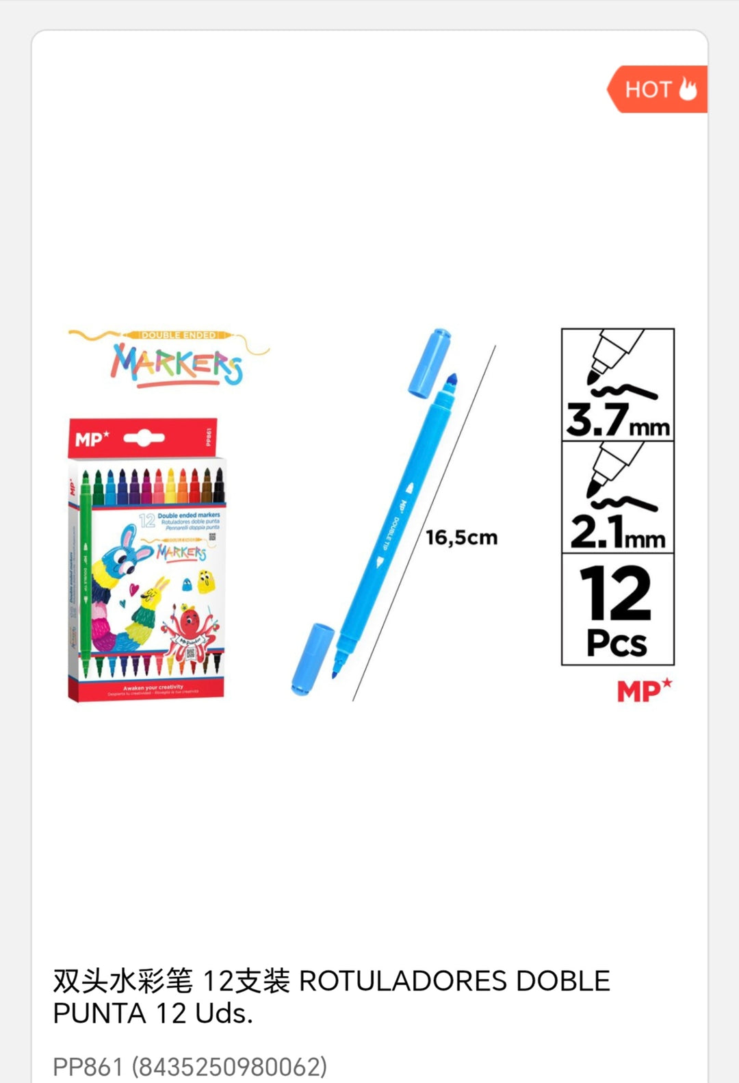 rotuladores doble punta 12 uds