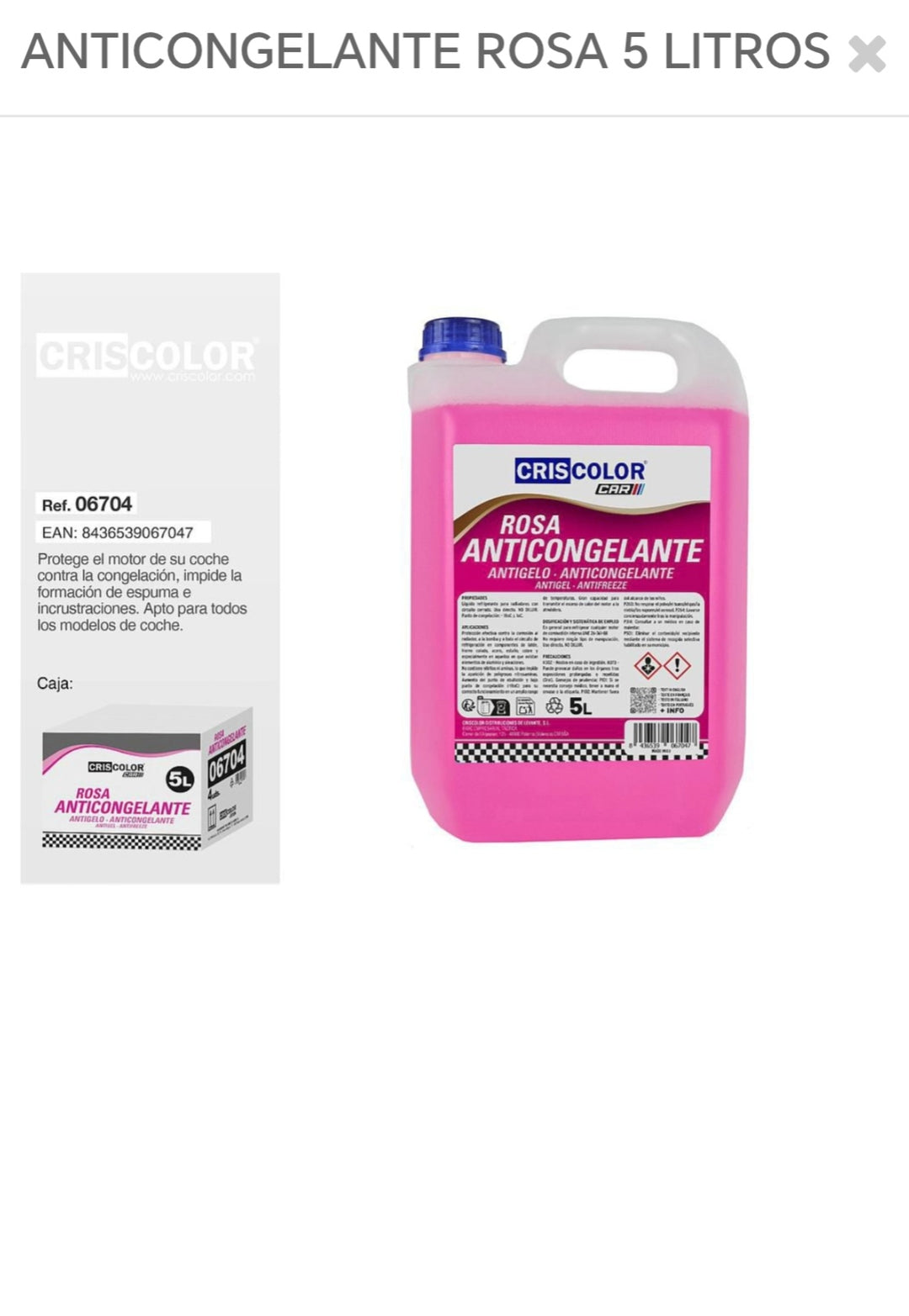 Anticongelante rosa 5L