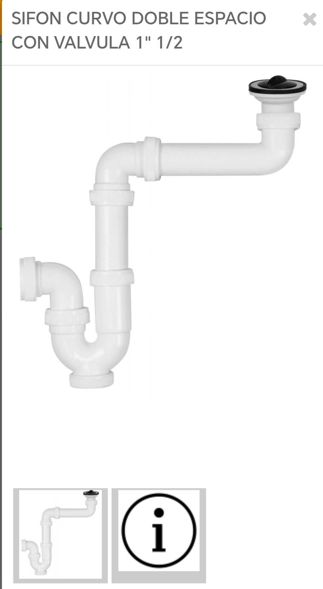 sifón doble fregadera B43452