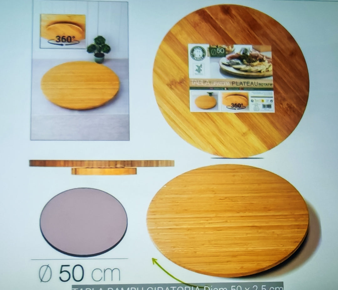 Tabla bambú giratoria diam 50x2, 5cm