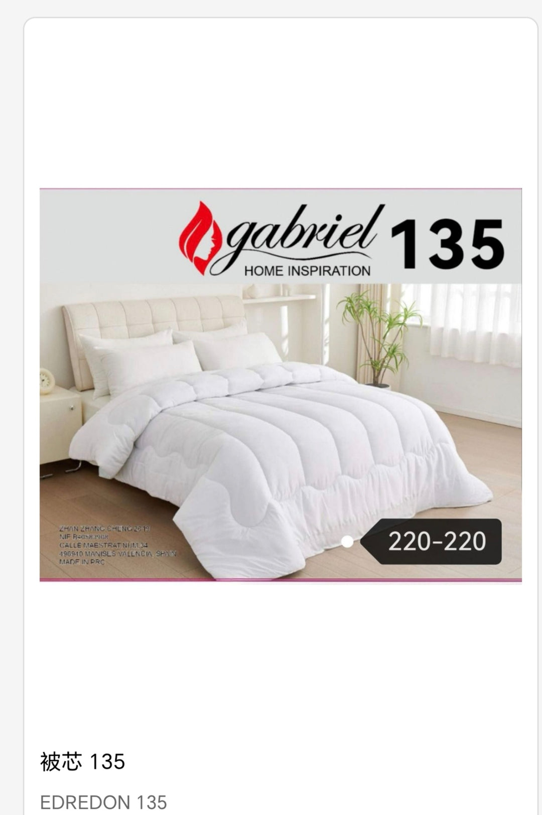 edredón 135cm