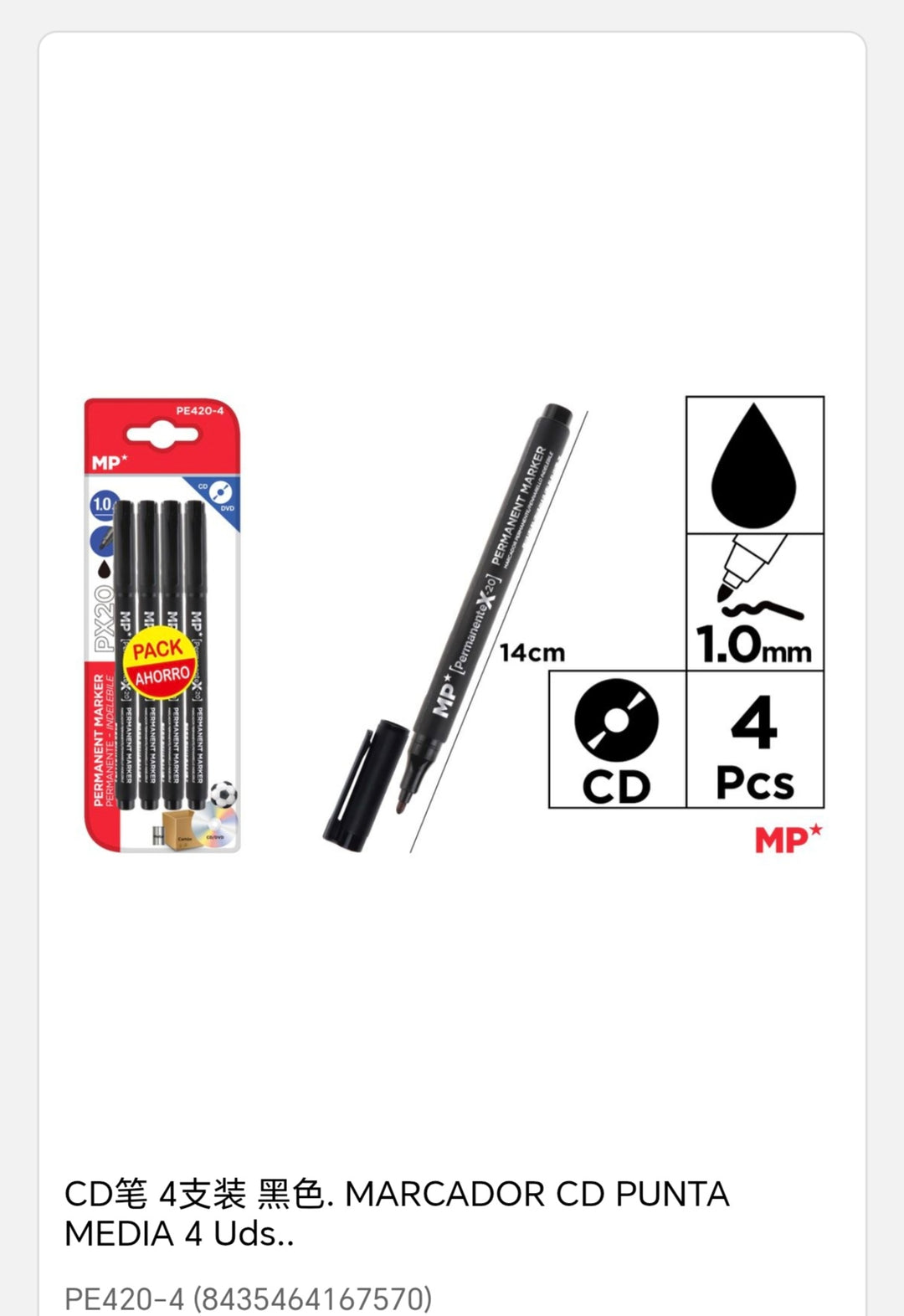 marcador cd punta media4 uds