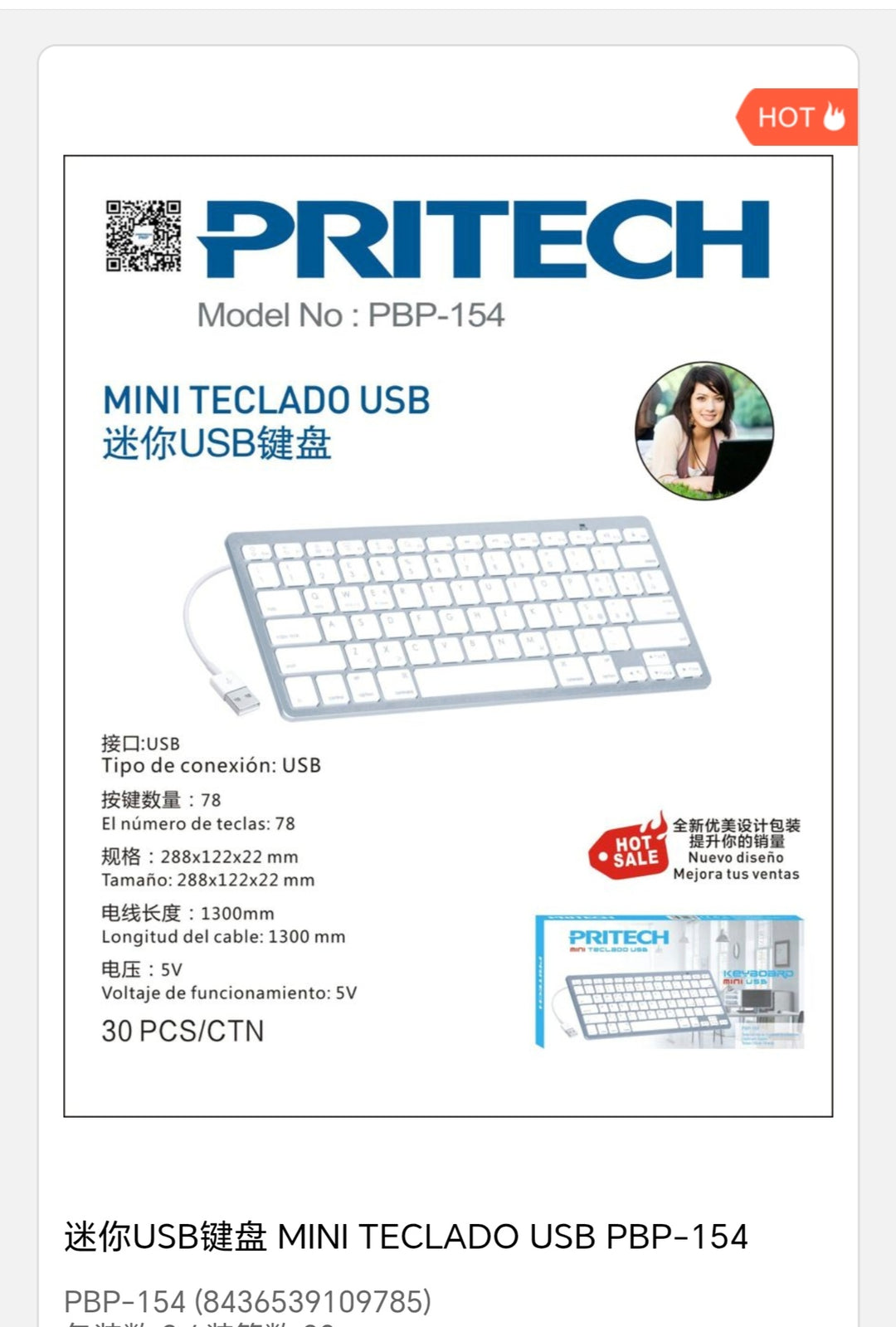 mini teclado usb