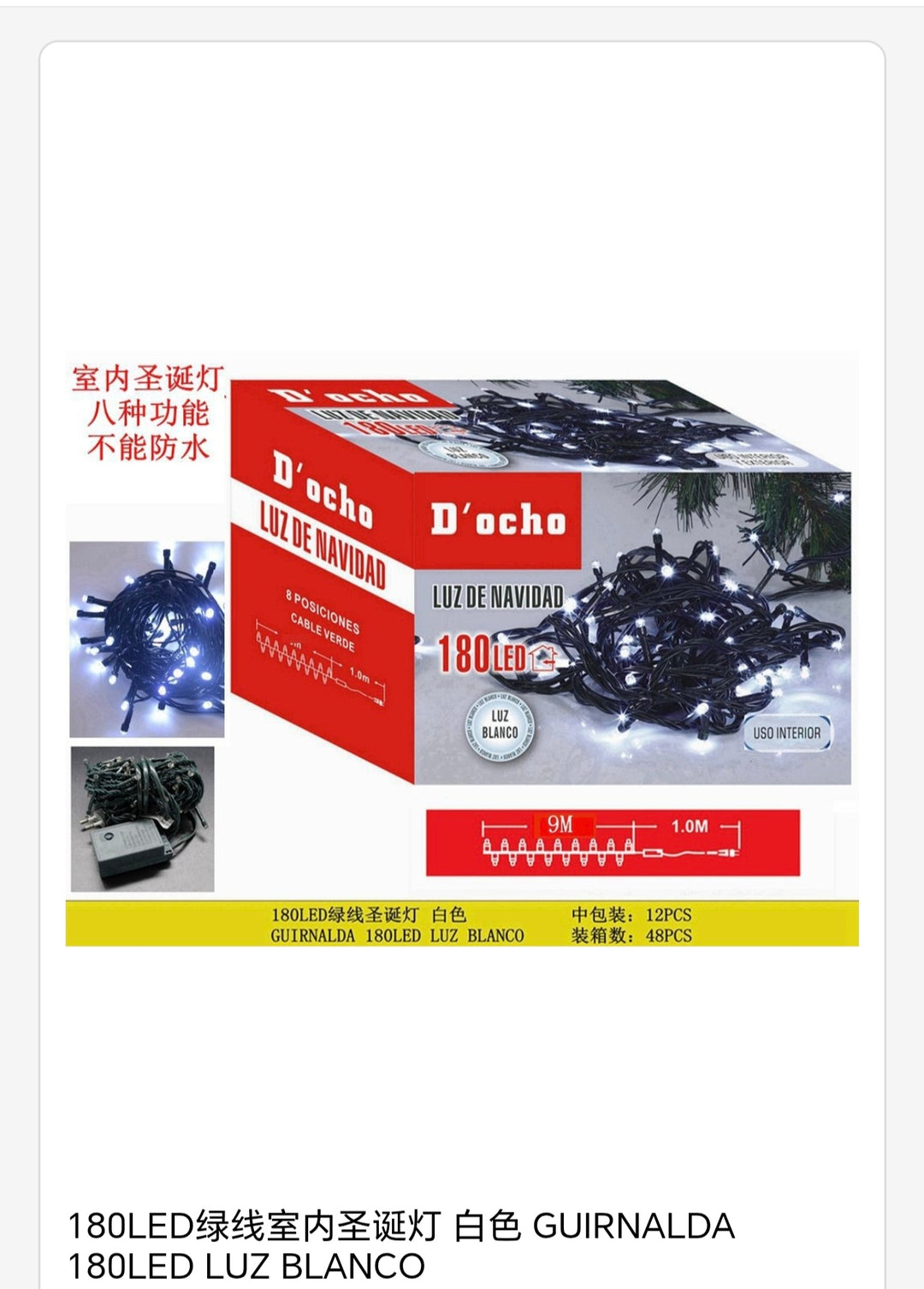 Guirnalda 180 Luz blanco