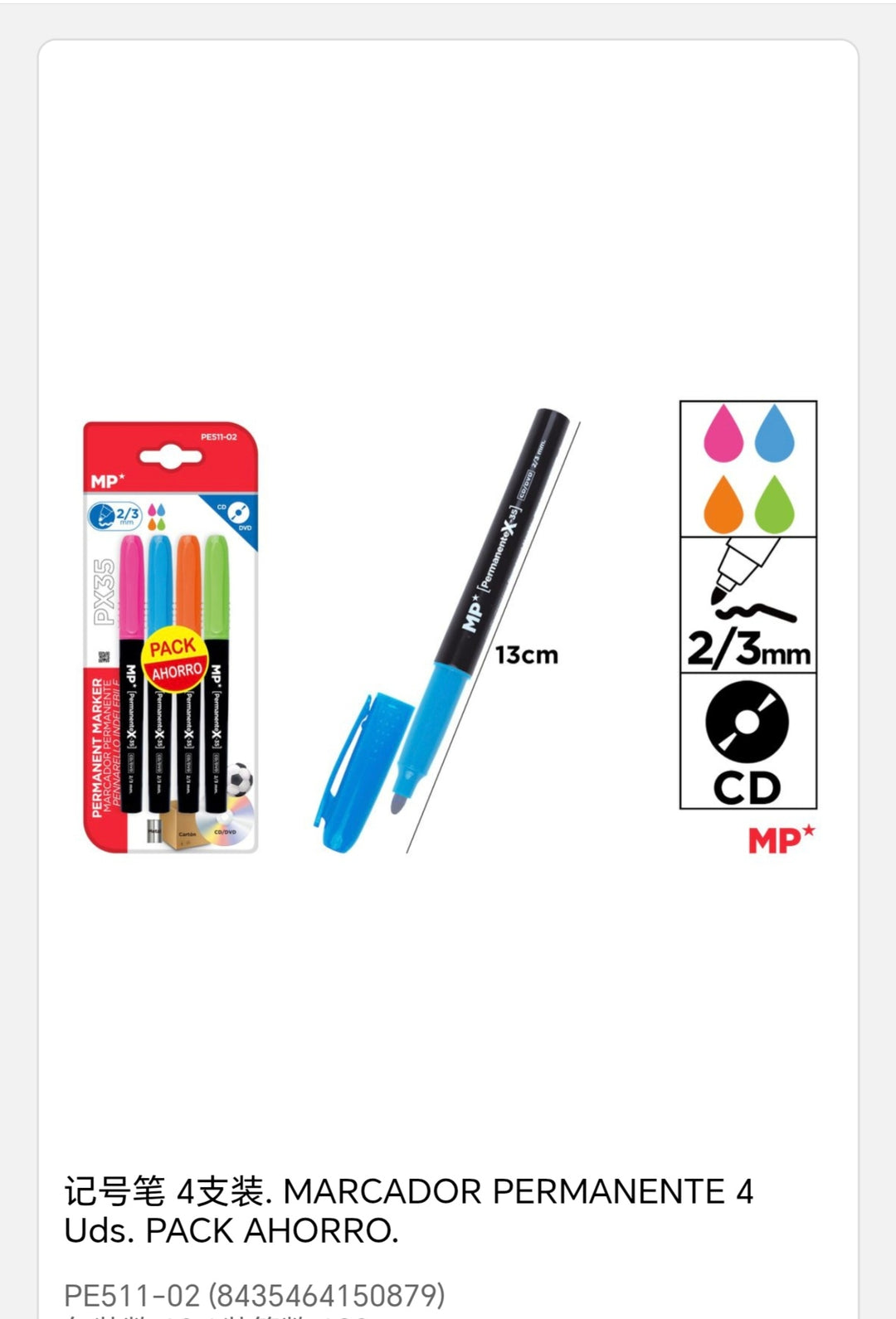 marcador permanente 4 uds pack ahorro