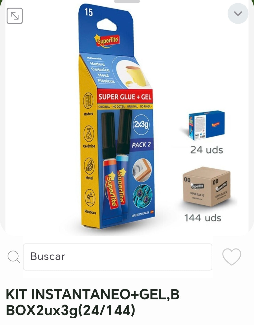 Kit instan+gel b box 2x3g