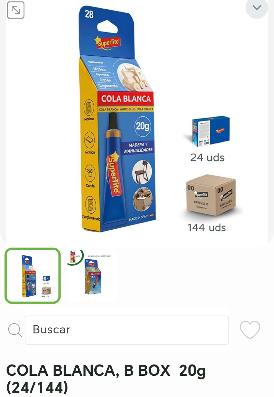 Cola blanca b box 20ml