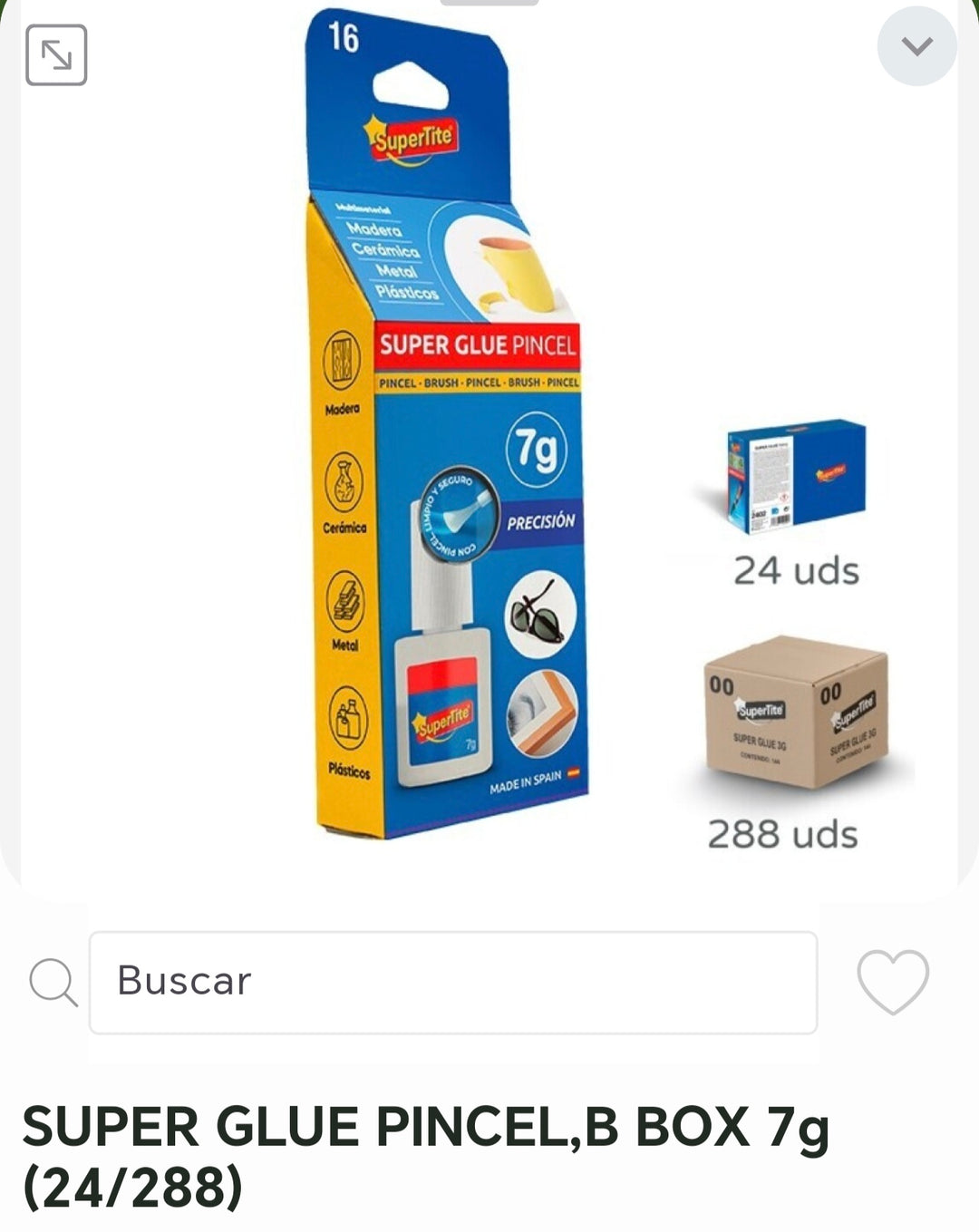 súper glue pincel b box 7g