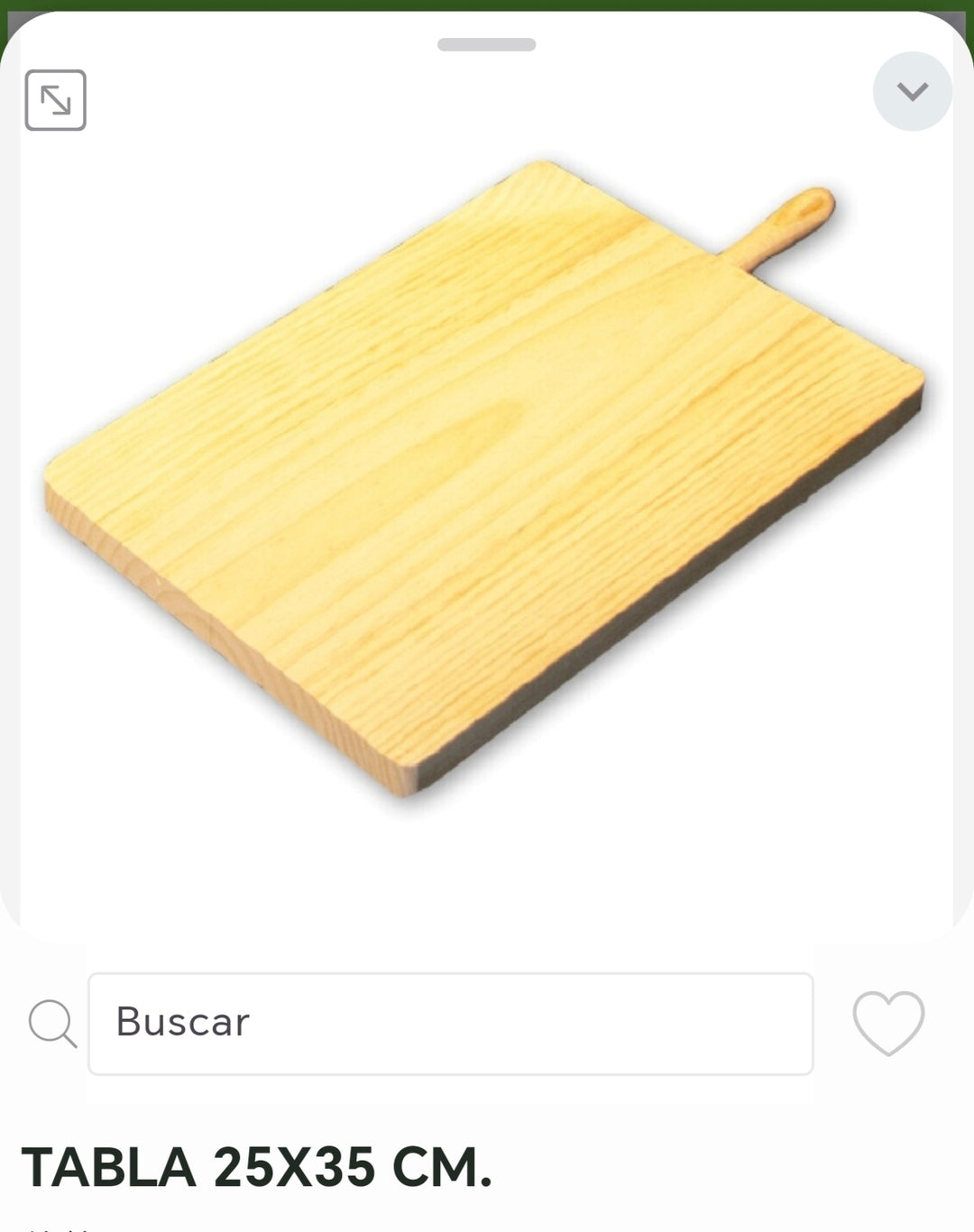 table de madera corta 25x35cm