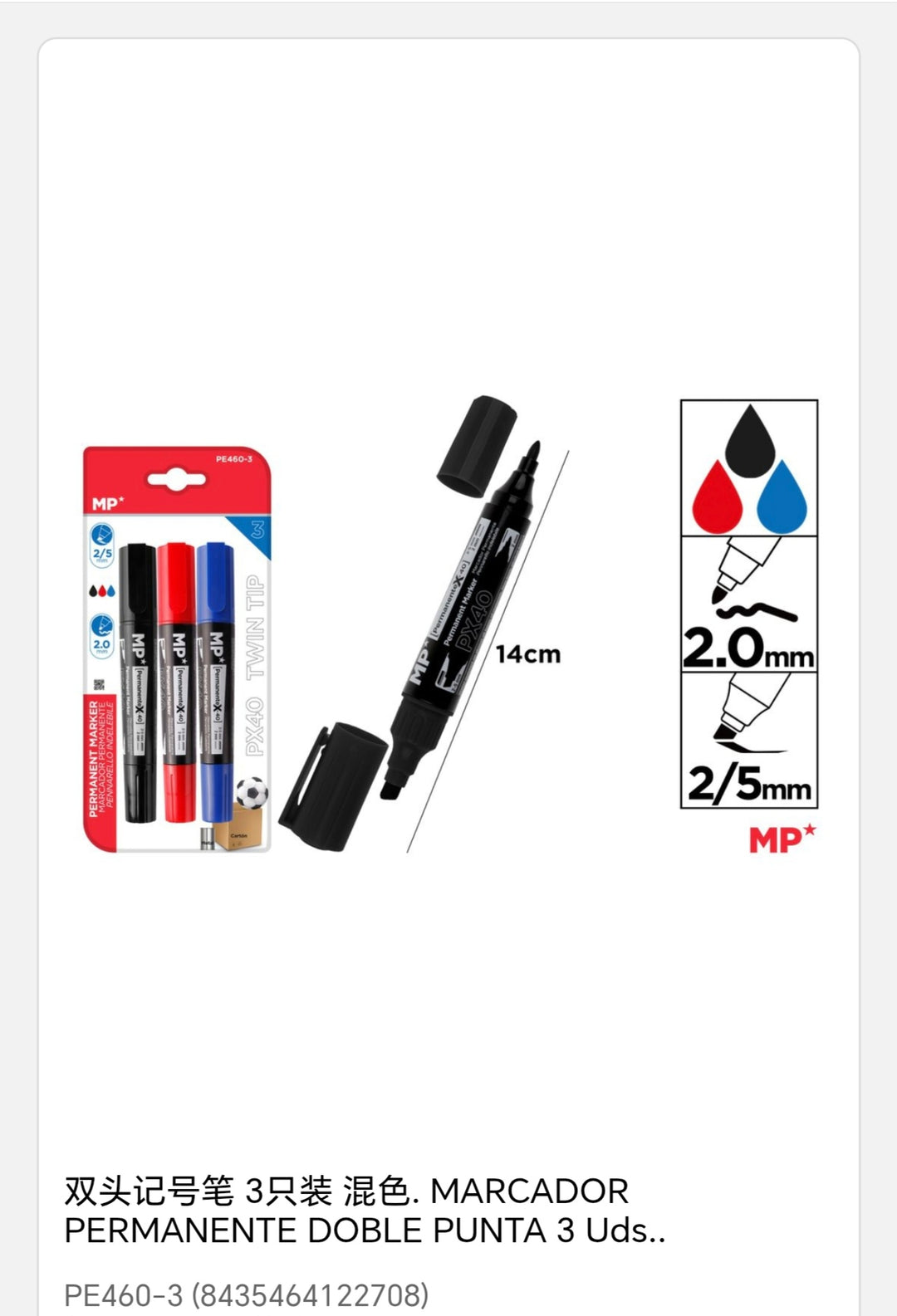 marcador permanente double Punjab 3 uds