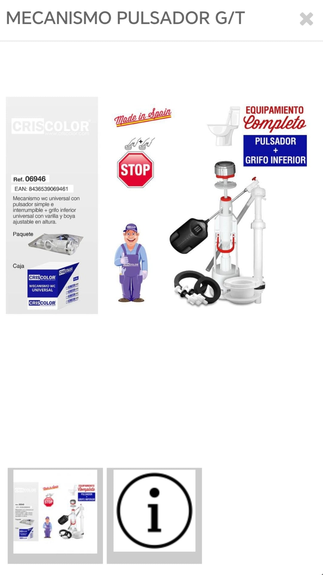 Mecanismo pulsador g/t   069461