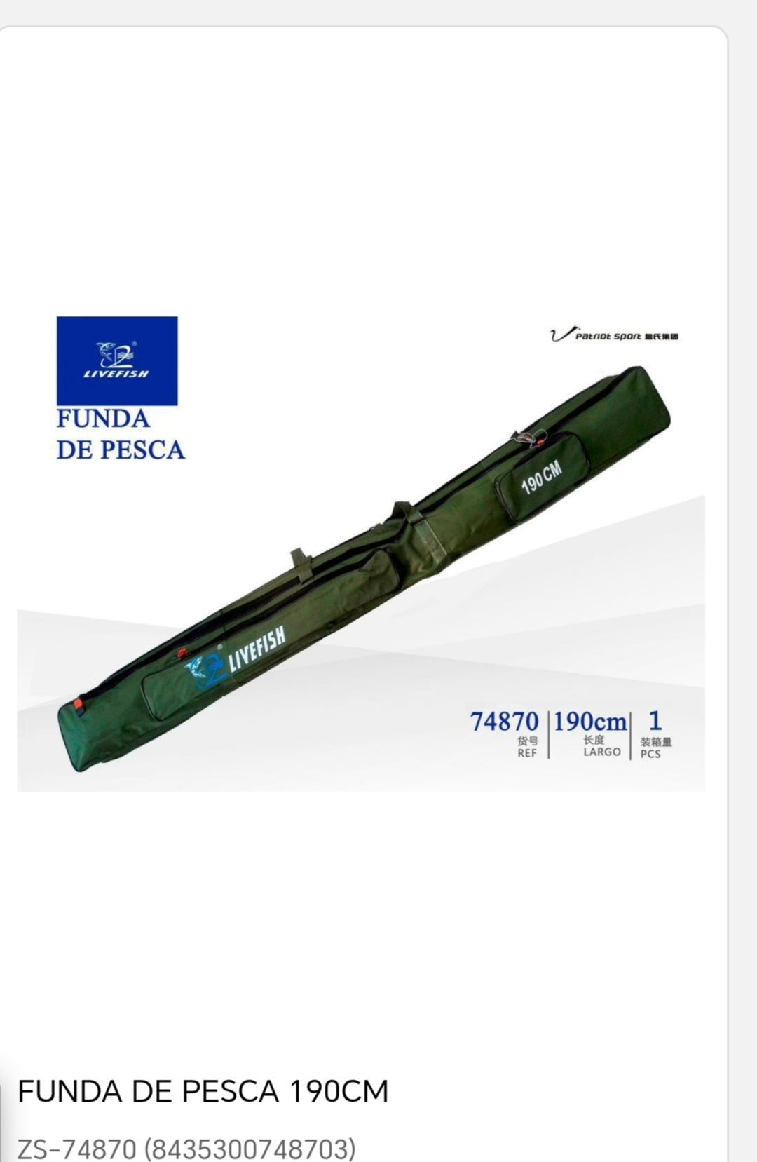 Funda de pesca 190cm